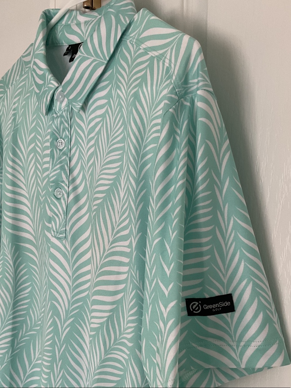 GreenSide Mint Leaf-Print Polo Shirt